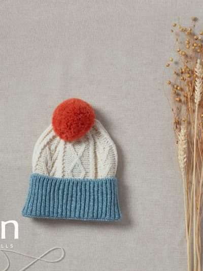 Kids Merino Wool Two Tone Coloured Hat