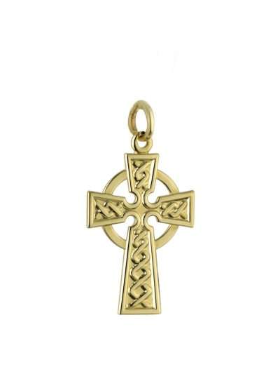 14k Gold Celtic Cross Charm