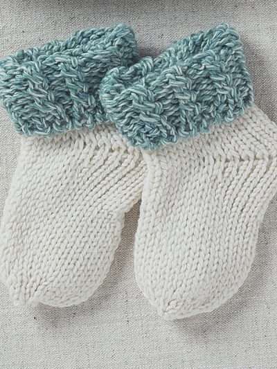 Two Colour Baby Wool Socks
