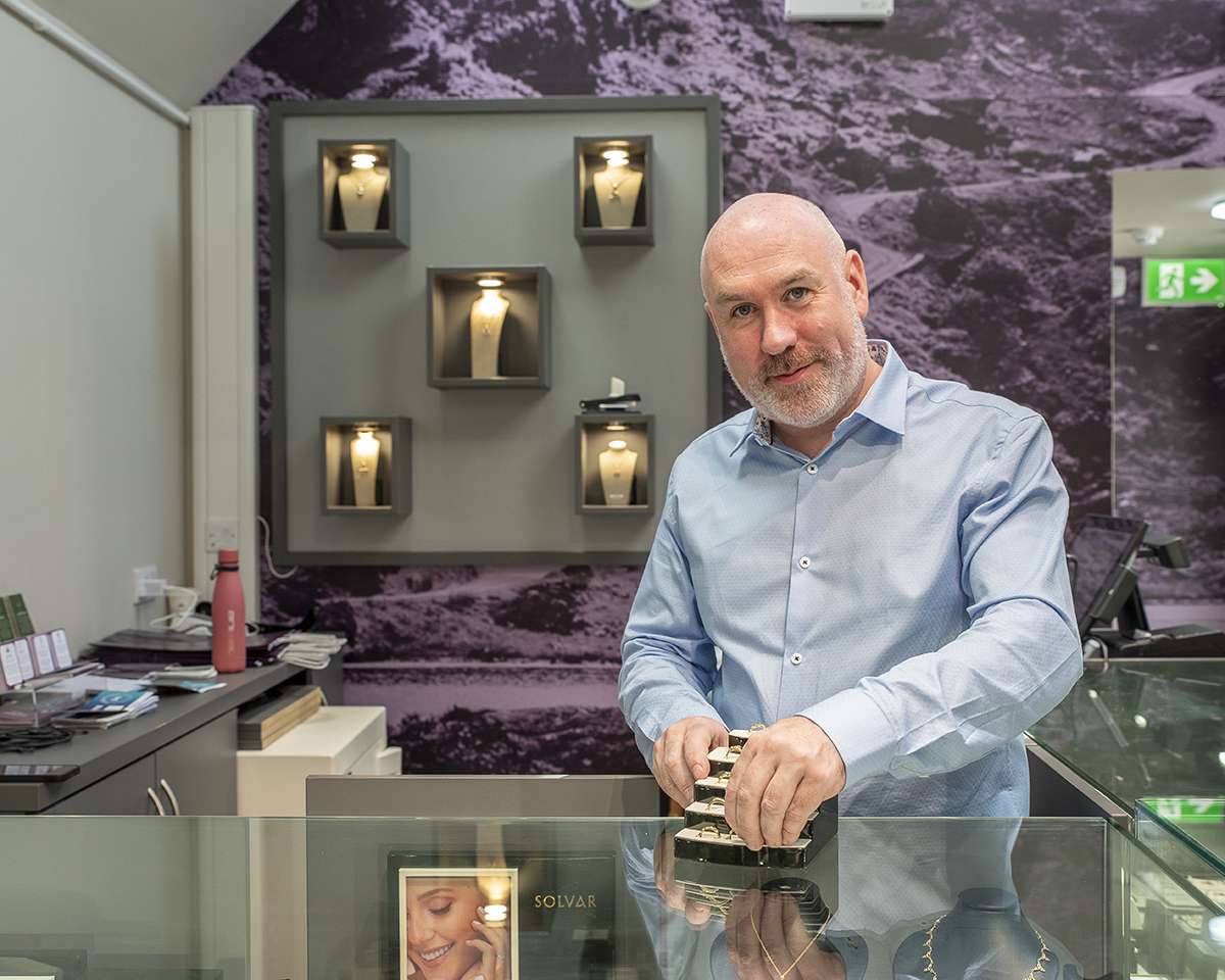 Dominic O’Sullivan at Moriarty’s Irish Gifts boutique in Adare, welcoming visitors to the new store.