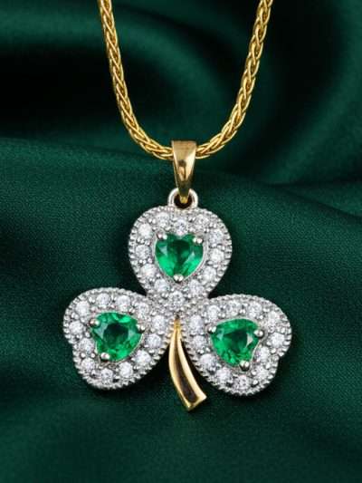High end Luxury Shamrock Pendant