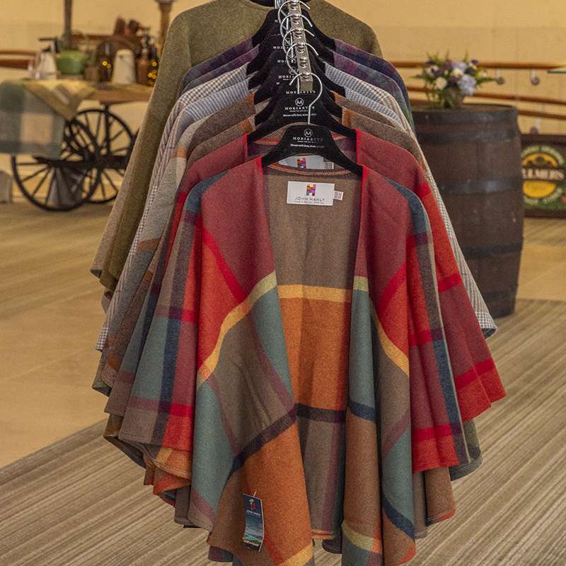 Irish wool capes, ponchos, and cardigans – unique Irish corporate gift ideas.