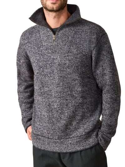 Mens Zip Neck Pullover Sweater